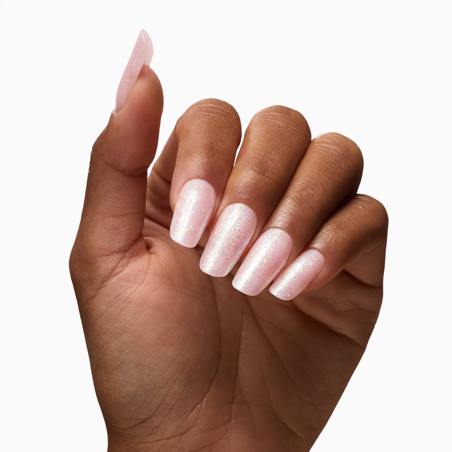 Marble Rosè Flakes 15 ml - Gel de construction auto-égalisant rose clair avec flakes et micro-flakes holographiques - détail 1