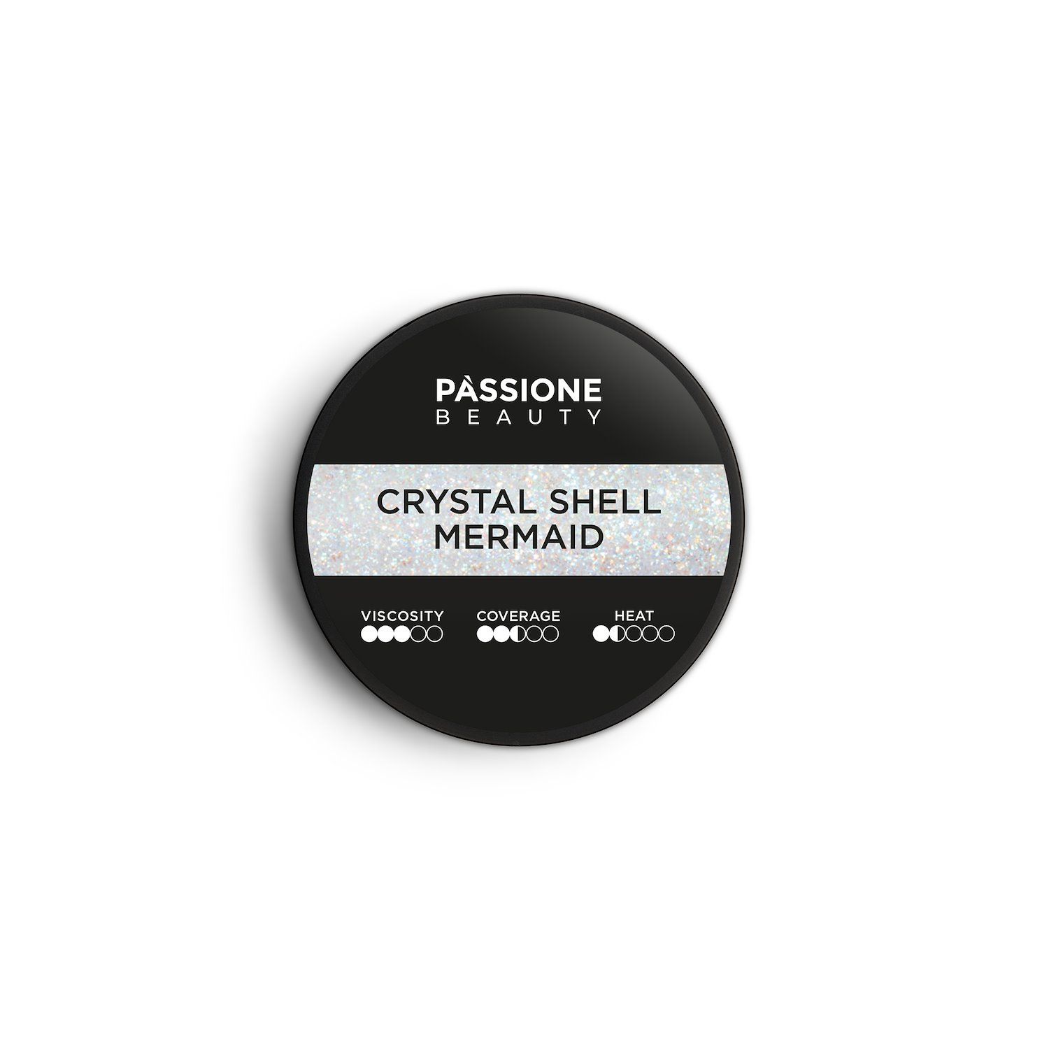 Crystal Shell Mermaid 15 ml - Gel de construction auto-égalisant blanc avec micro-paillettes bleues irisées très fines  - détail 1