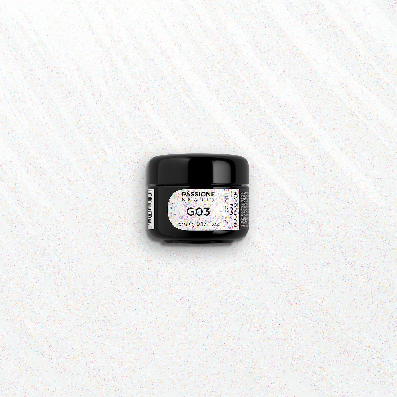 Gel Glitter G03 Multicolor - Gel couleur transparent paillettes arc-en-ciel - détail 1