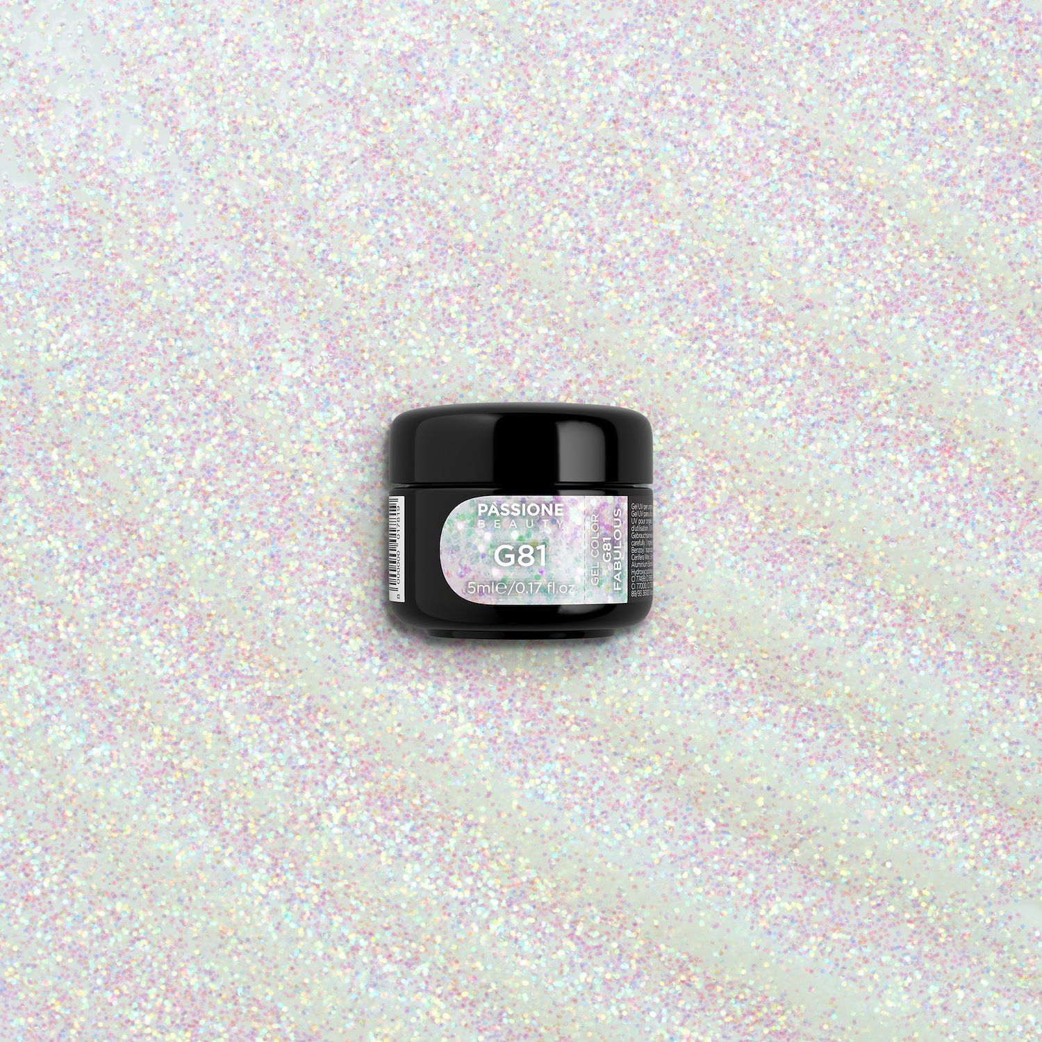 Glitter Farbgel G81 Fabulosa - Farbgel in Champagner mit pinkem Microglitter - Detail 1