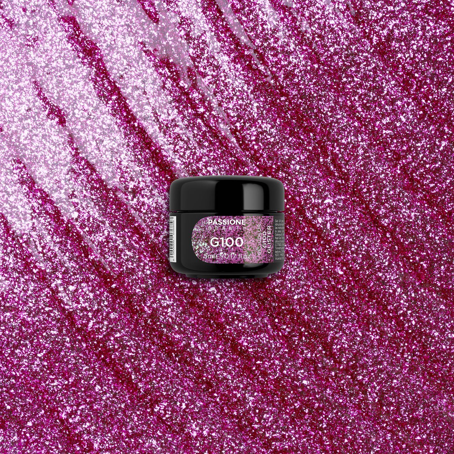Gel Colour G100 Glister - Fuchsia Pink Glitter Gel - detail 2