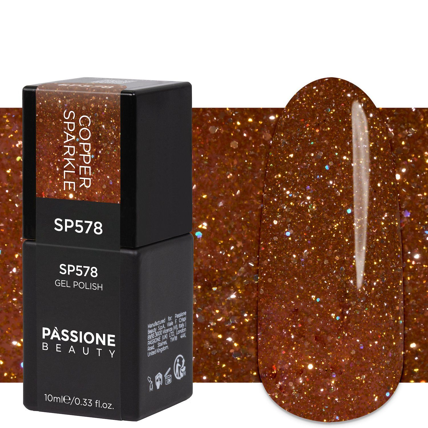 Gel Nail Polish SP578 Copper Sparkle
