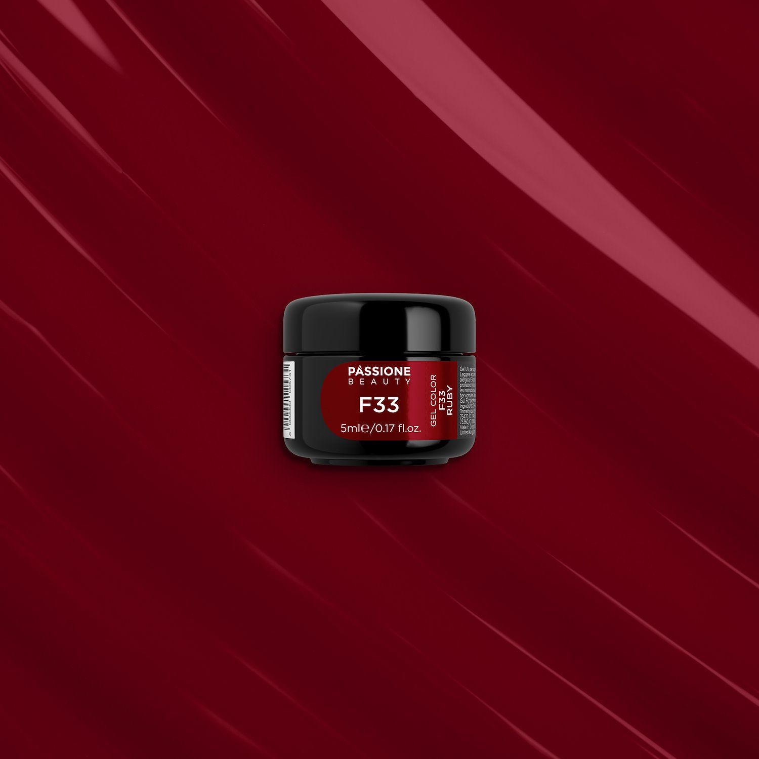 Gel Color F33 Ruby - Gel color rojo rubí autosellante  - detalle 1