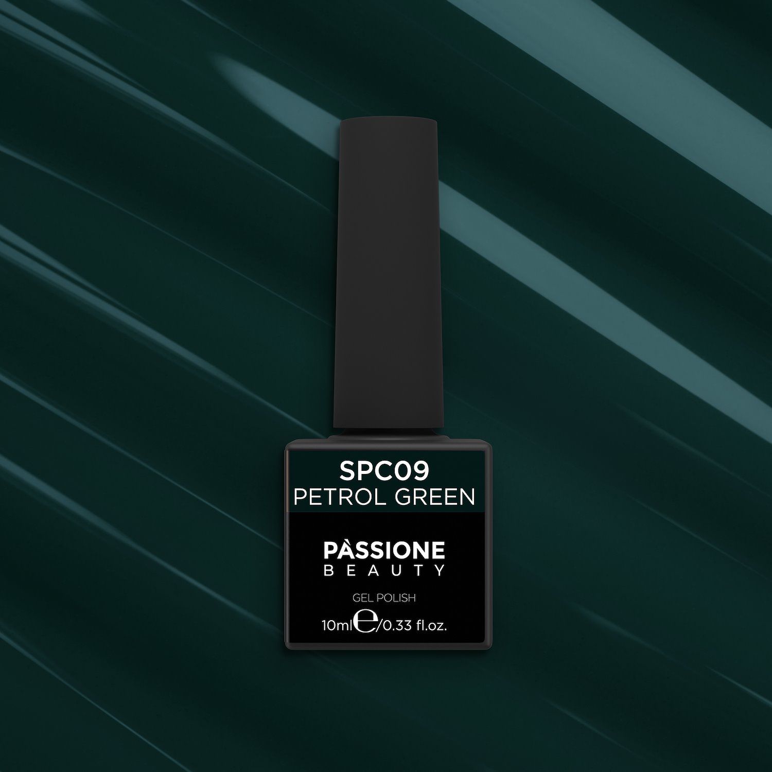 Colore semipermanente SPC9 Petrol Green - Gel semipermanente colorato SPC9 Petrol Green, tra Verde scuro e blu - dettaglio 1