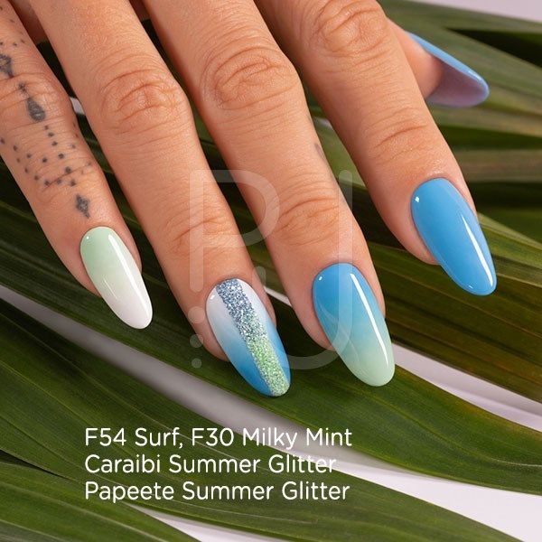 Gel colour F54 Surf - Sky BlueSelf-sealing UV Gel Colour - detail 1