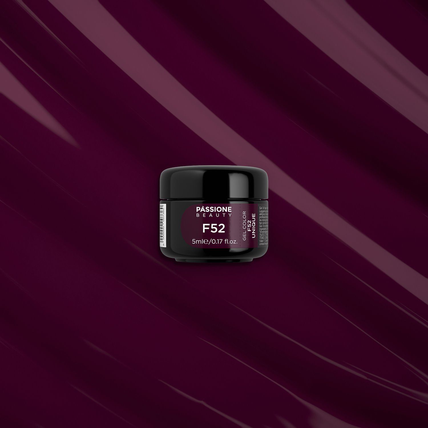 Gel colour F52 Unique - Burgundy Self-sealingUV Gel Colour - detail 1