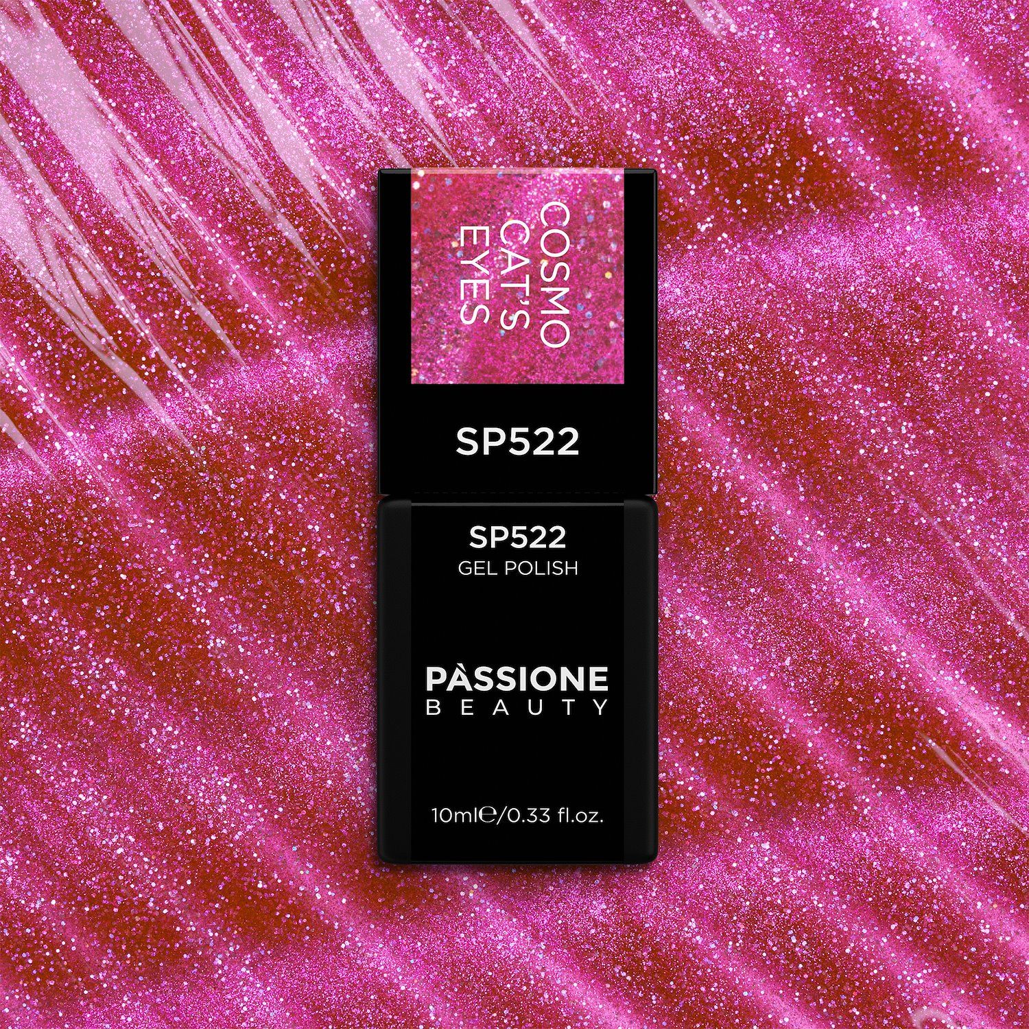 Smalto semipermanente SP522 Cosmo Cat Eye - Colore semipermanente fucsia effetto cat eye - dettaglio 1