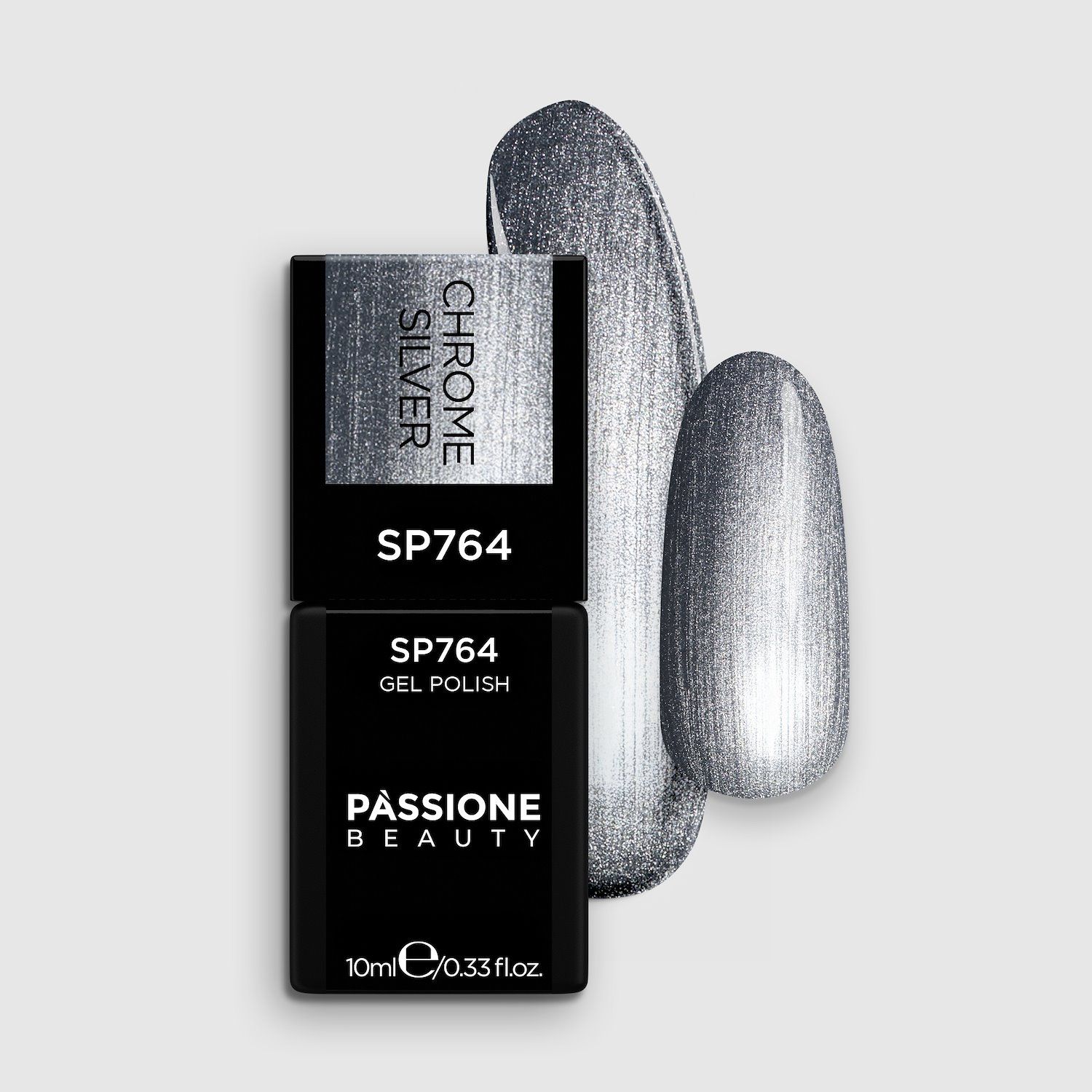 Vernis semi-permanent couleur SP764 Chrome Silver