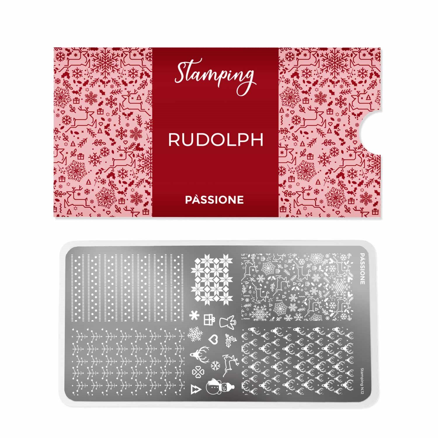 Rudolph - Stamping Plate - Nail stamping plate with Christmas patterns - detail 1