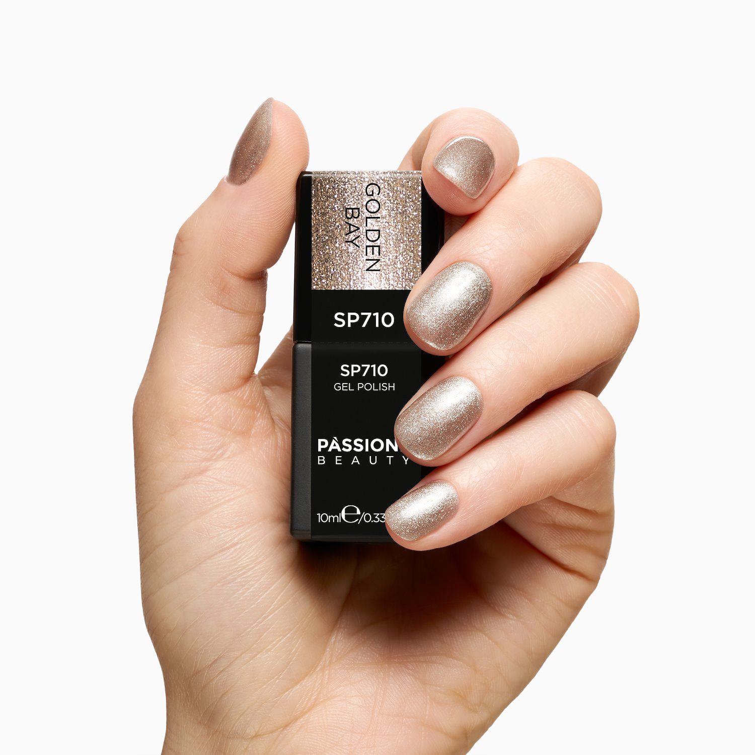 Vernis semi-permanent SP710 Golden Bay détail