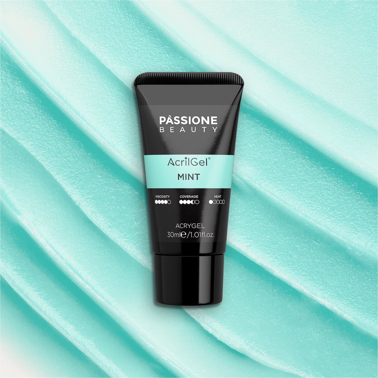 AcrilGel® Menthe 30 ml - Gel acrylique vert menthe pastel froid medium-couvrant - détail 1