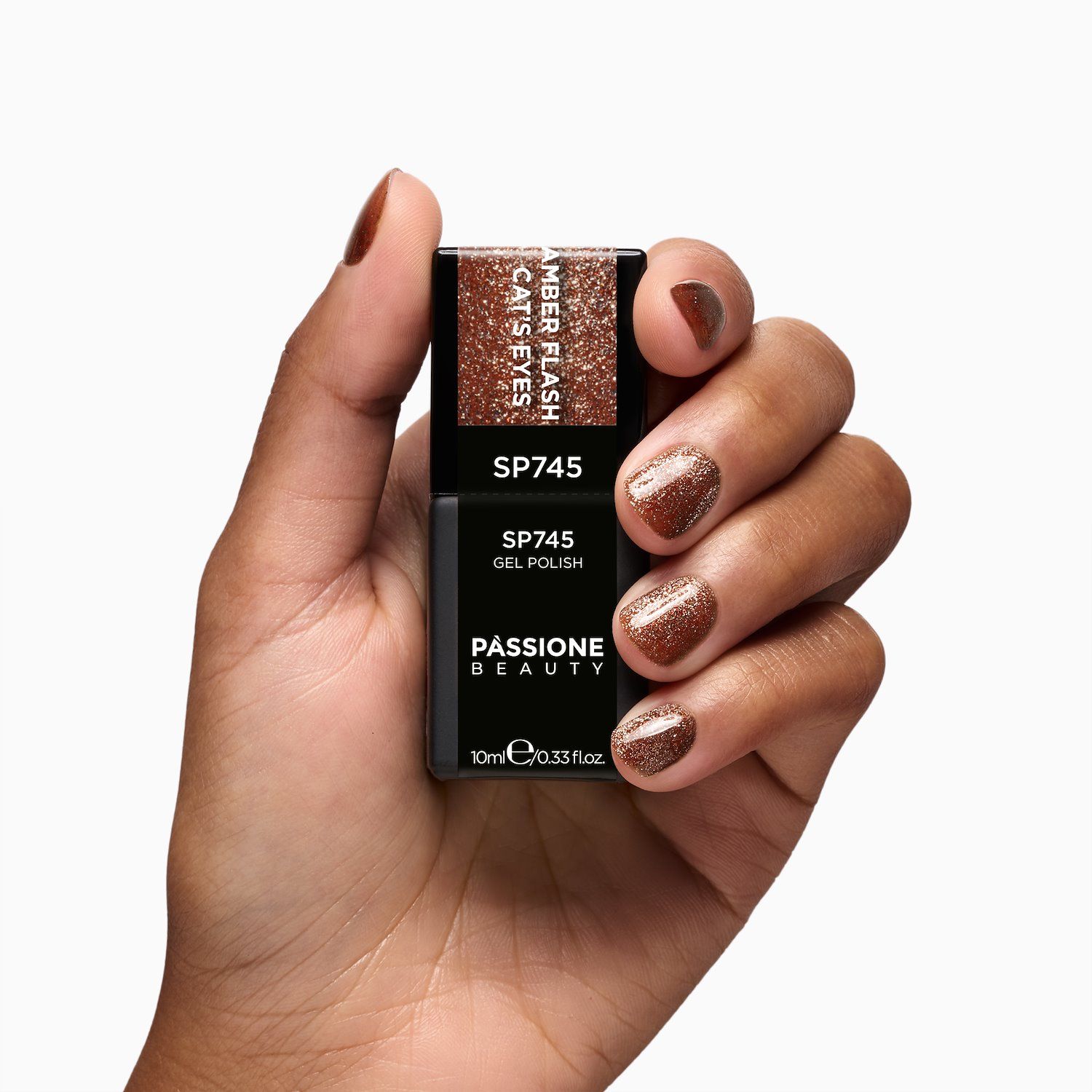UV-Nagellack SP745 Amber Flash Cat Eye - UV-Nagellack Bronze Cat-Eye-Effekt - Detail 1