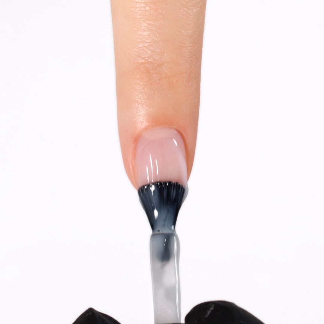 Application of Gel Nail Polish GP166 Milky White 