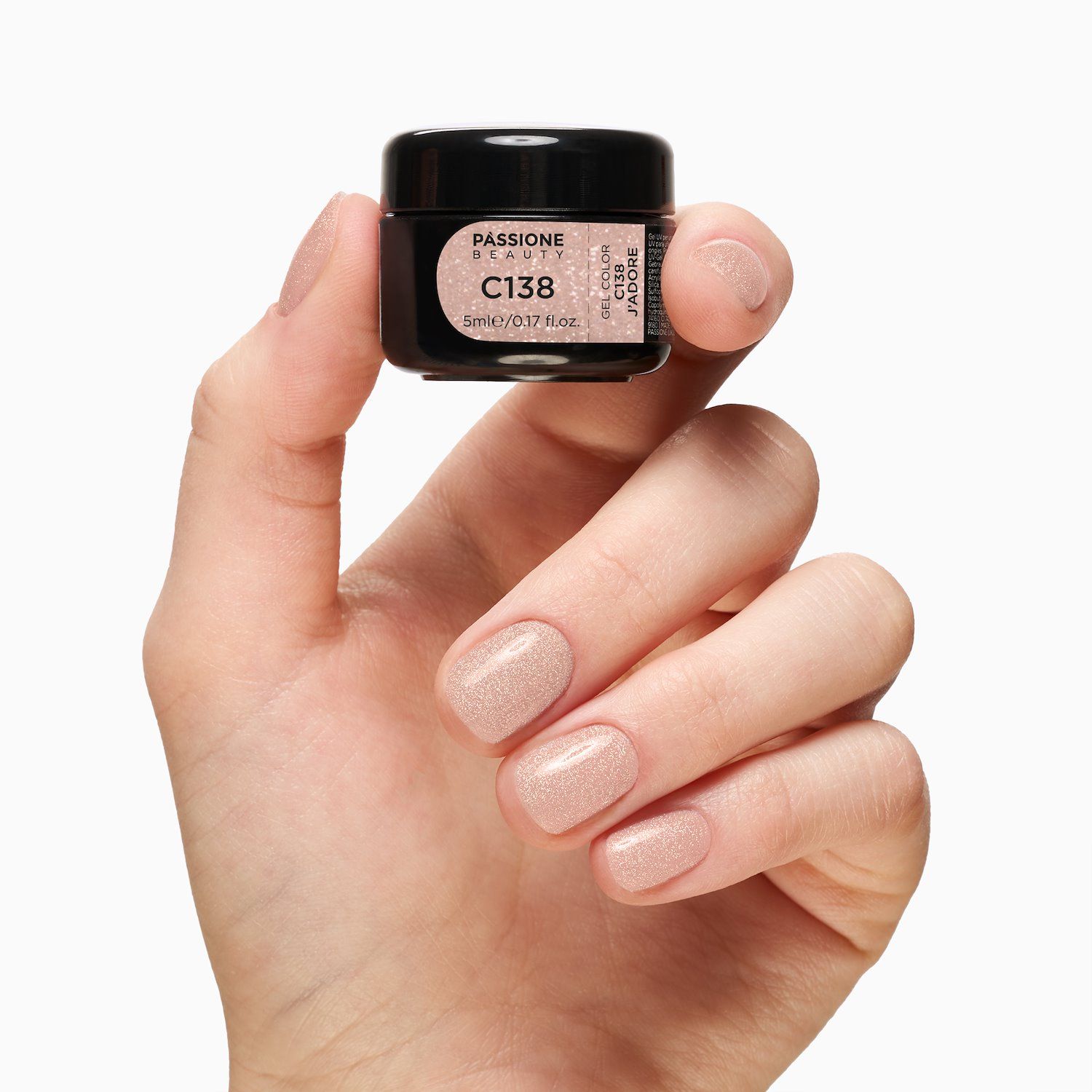 Gel Color C138 J 'Adore - Gel color oro con micro purpurina - detalle 2