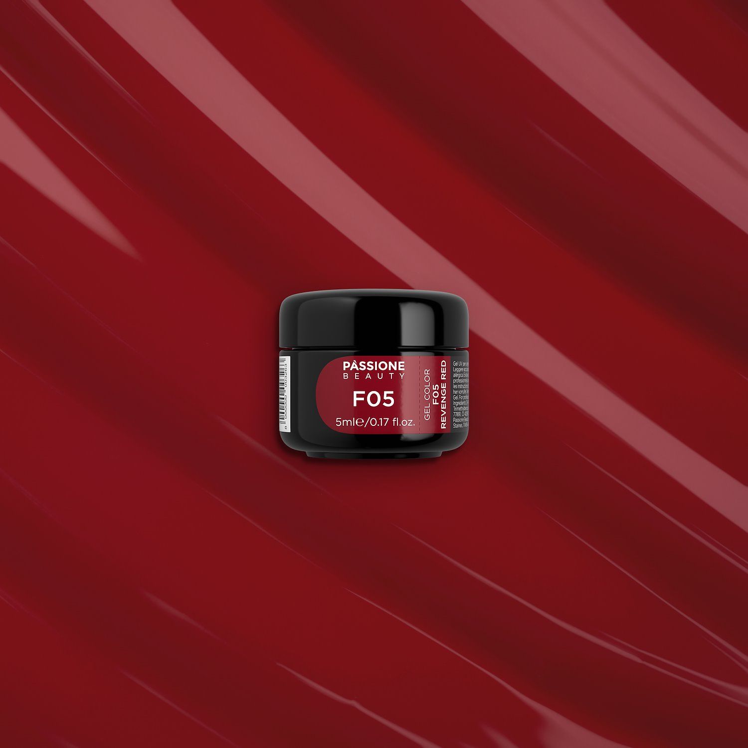 Gel Color F05 Revenge Red - Gel color rojo oscuro autosellante  - detalle 1