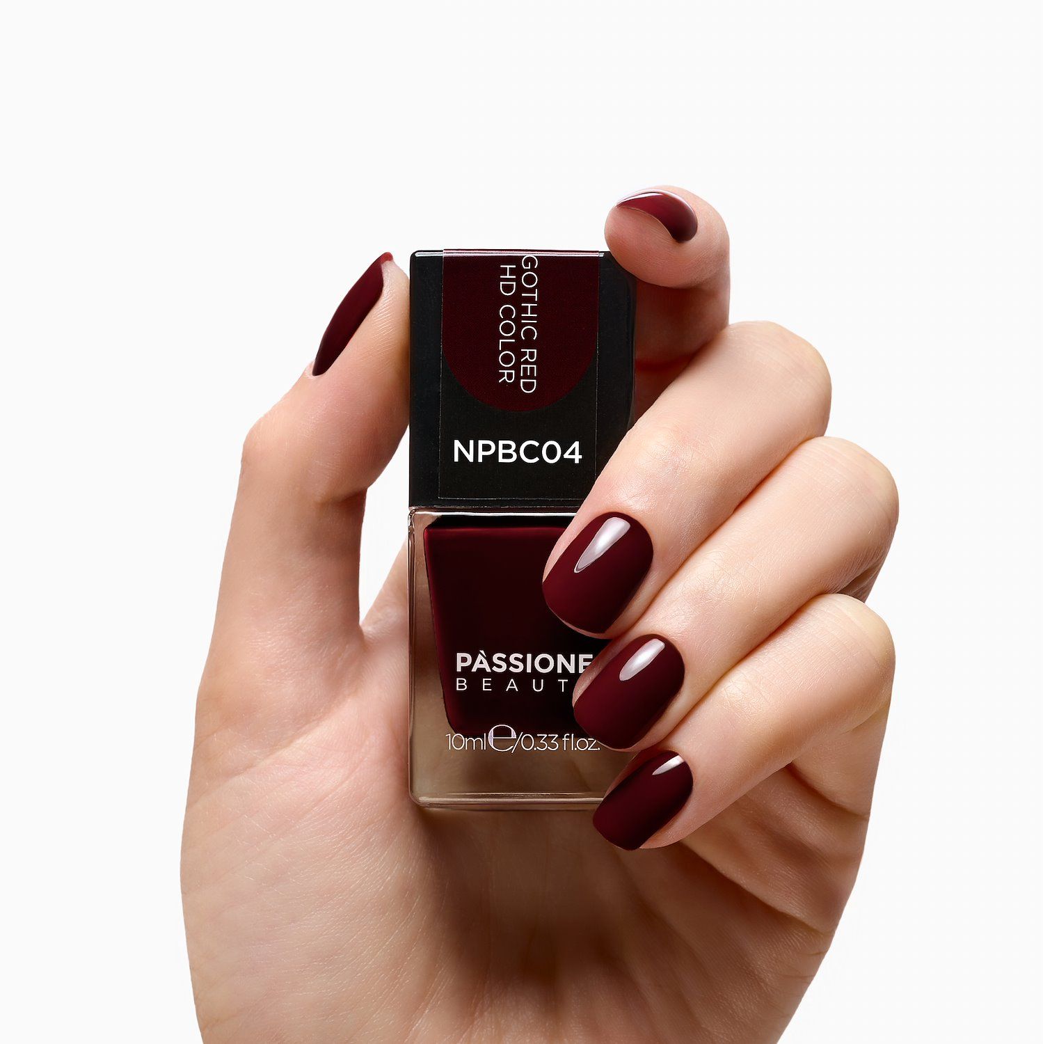 Nagellack NPBC04 Gothic Red HD Color Detail