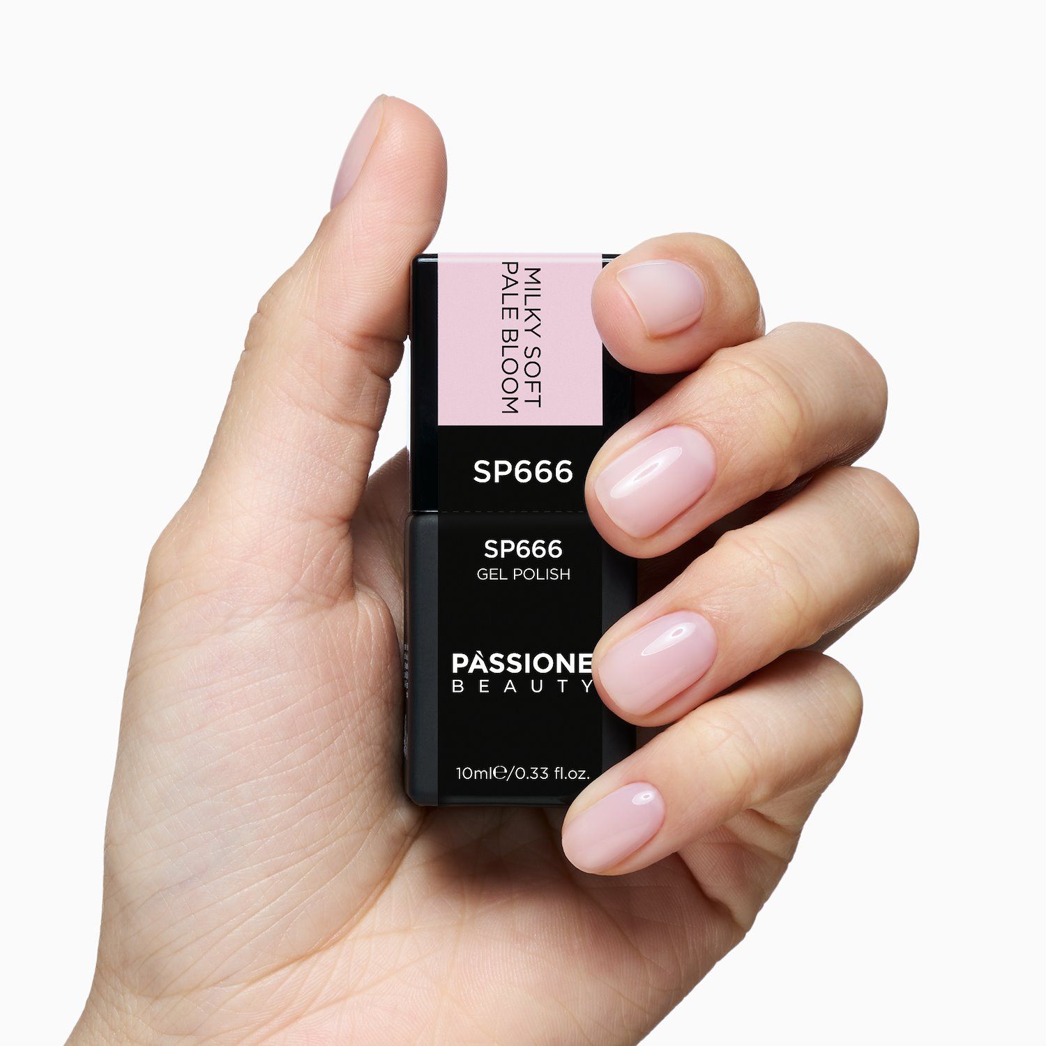 Vernis semi-permanent SP666 Milky Soft Pale Bloom détail