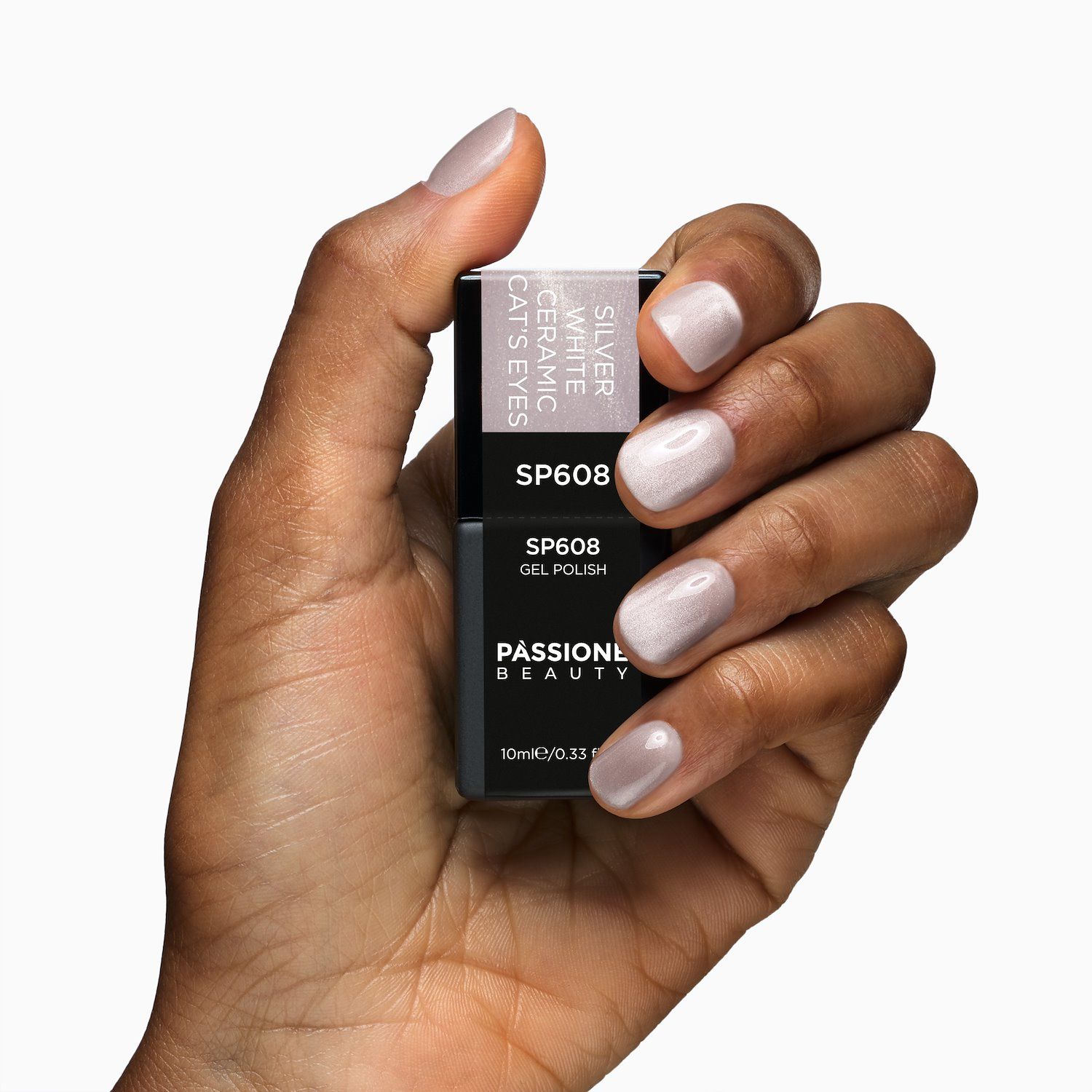 Gel Nail Polish SP608 Silver White Ceramic Cat's Eyes detail