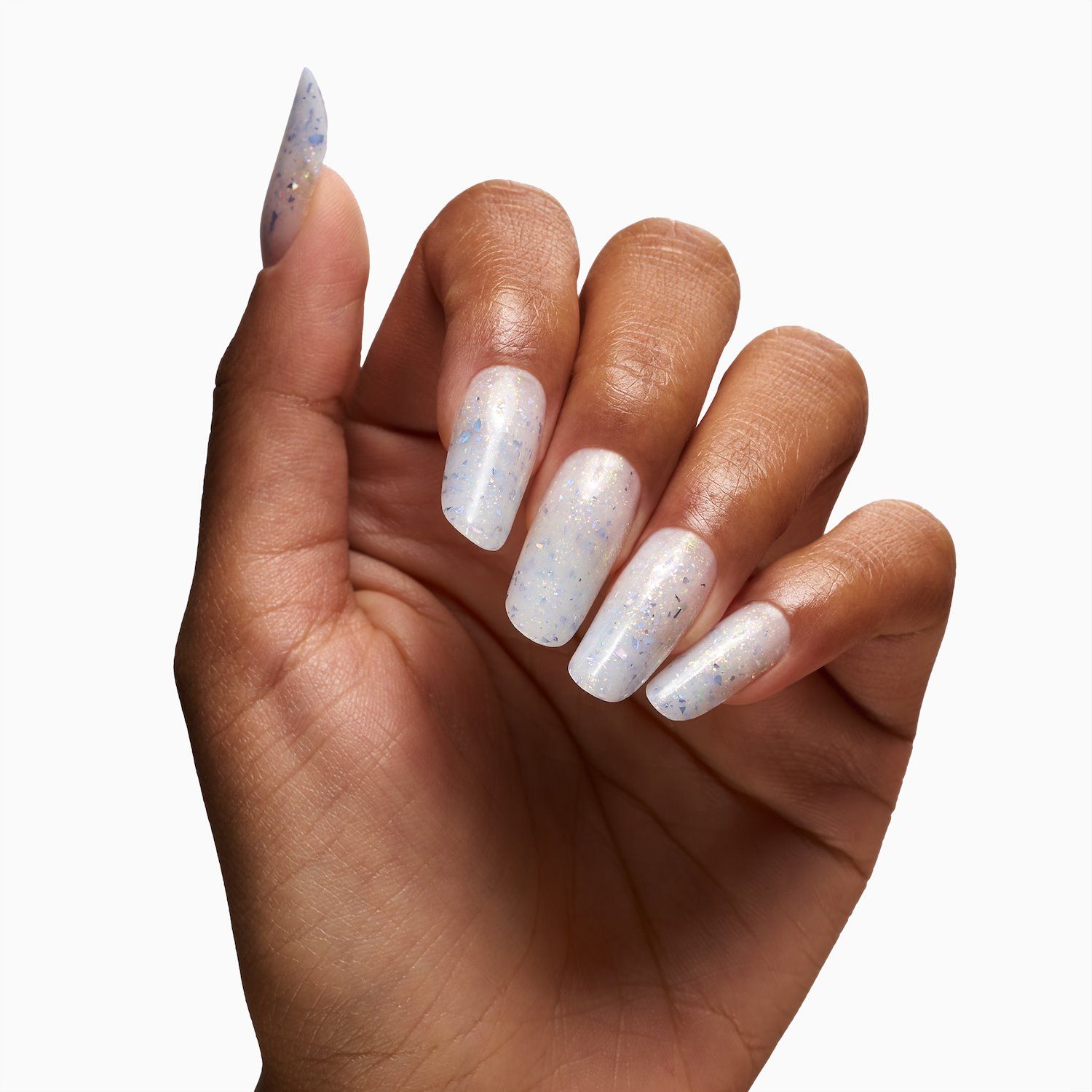 Marble Lavender Flakes 15 ml - Gel de construction auto-égalisant blanc laiteux avec flakes lilas et micro-flakes holographiques - détail 3