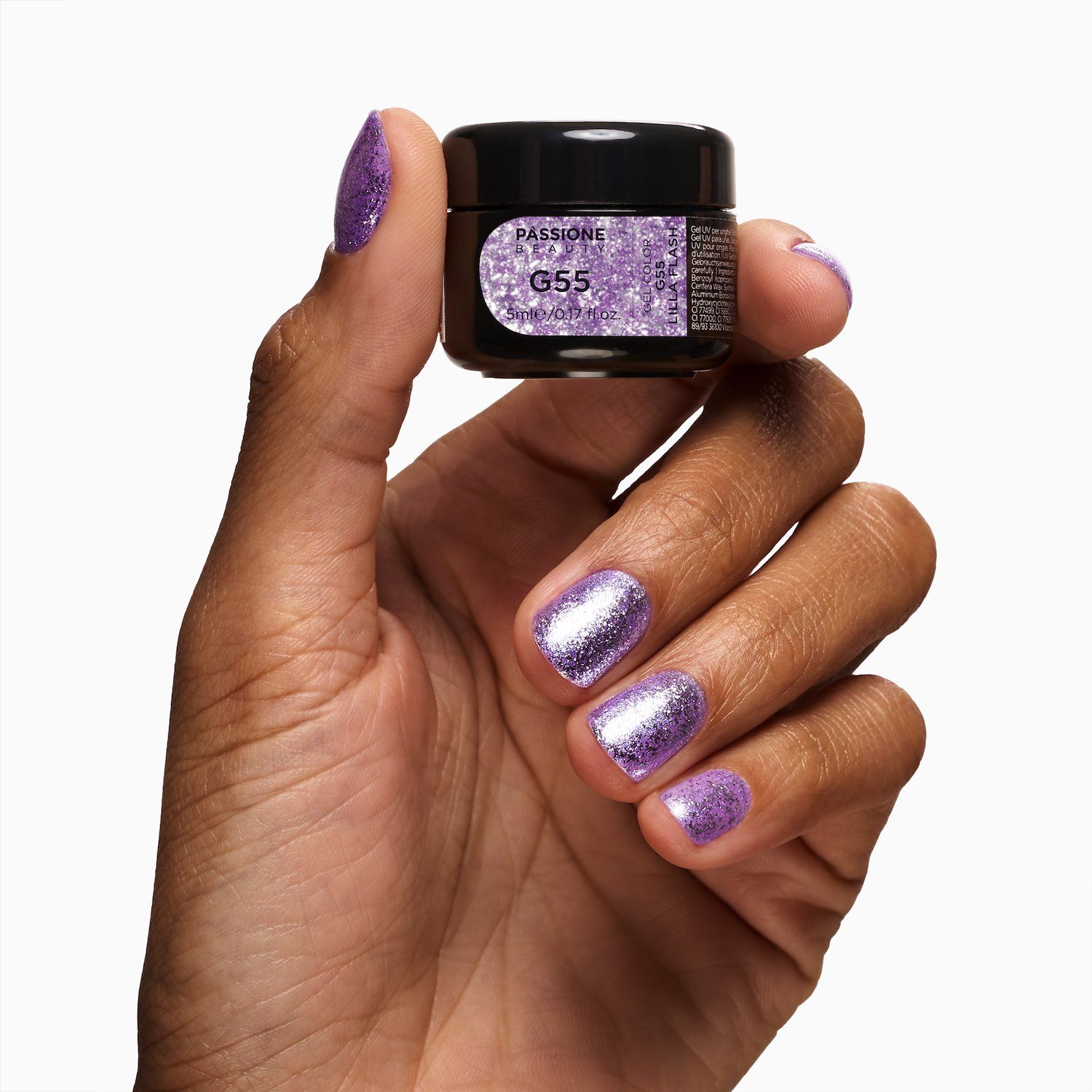 Gel Glitter G55 Lilac Flash  détail