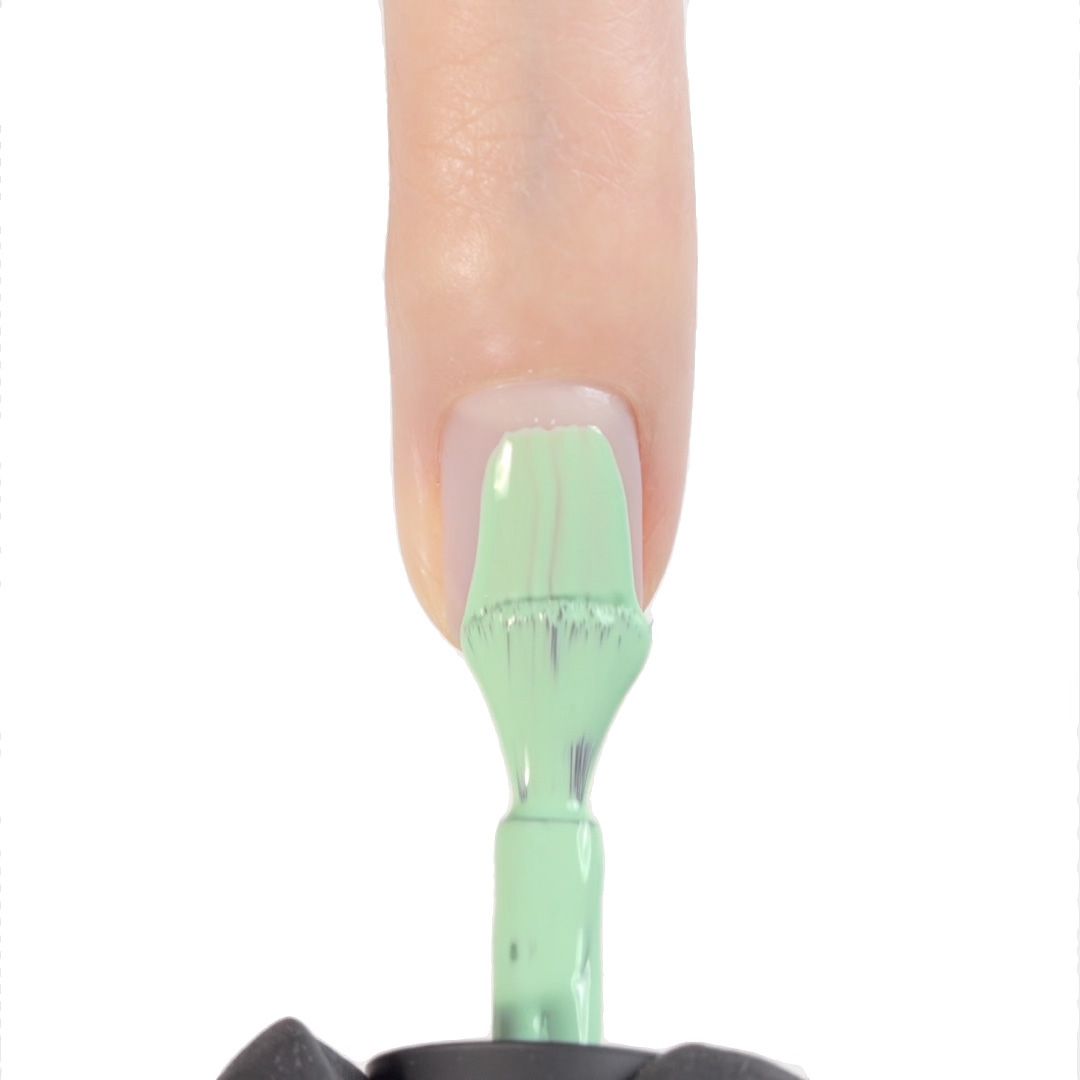 Application of Gel Nail Polish GPF30 Milky Mint 