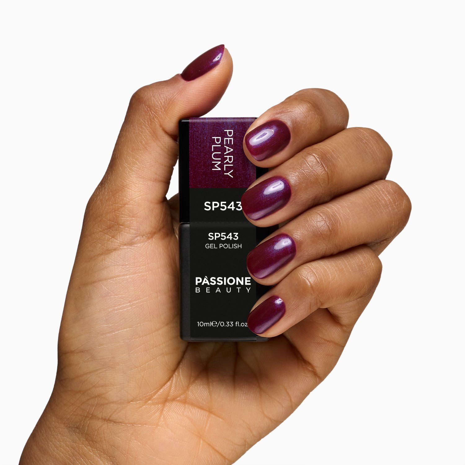 Gel Nail Polish SP543 Pearly Plum - Opaque Pearly Plum Gel Polish - detail 2