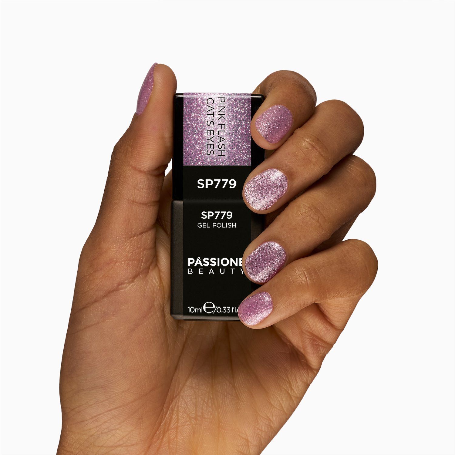 Vernis semi-permanent SP779 Pink Flash Cat Eye - Vernis semi-permanent rose effet cat's eyes - détail 1