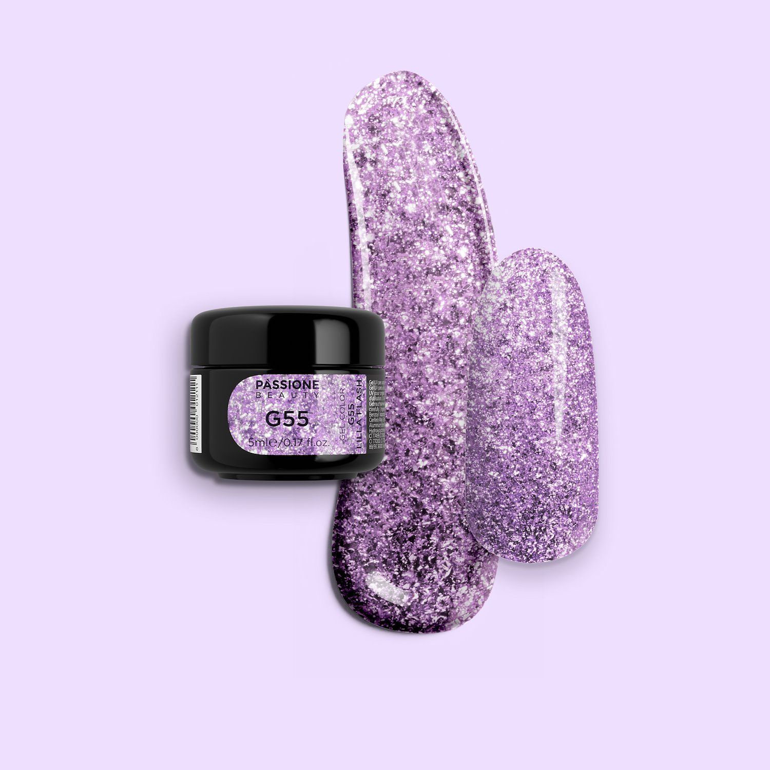 Gel Glitter G55 Lilac Flash 