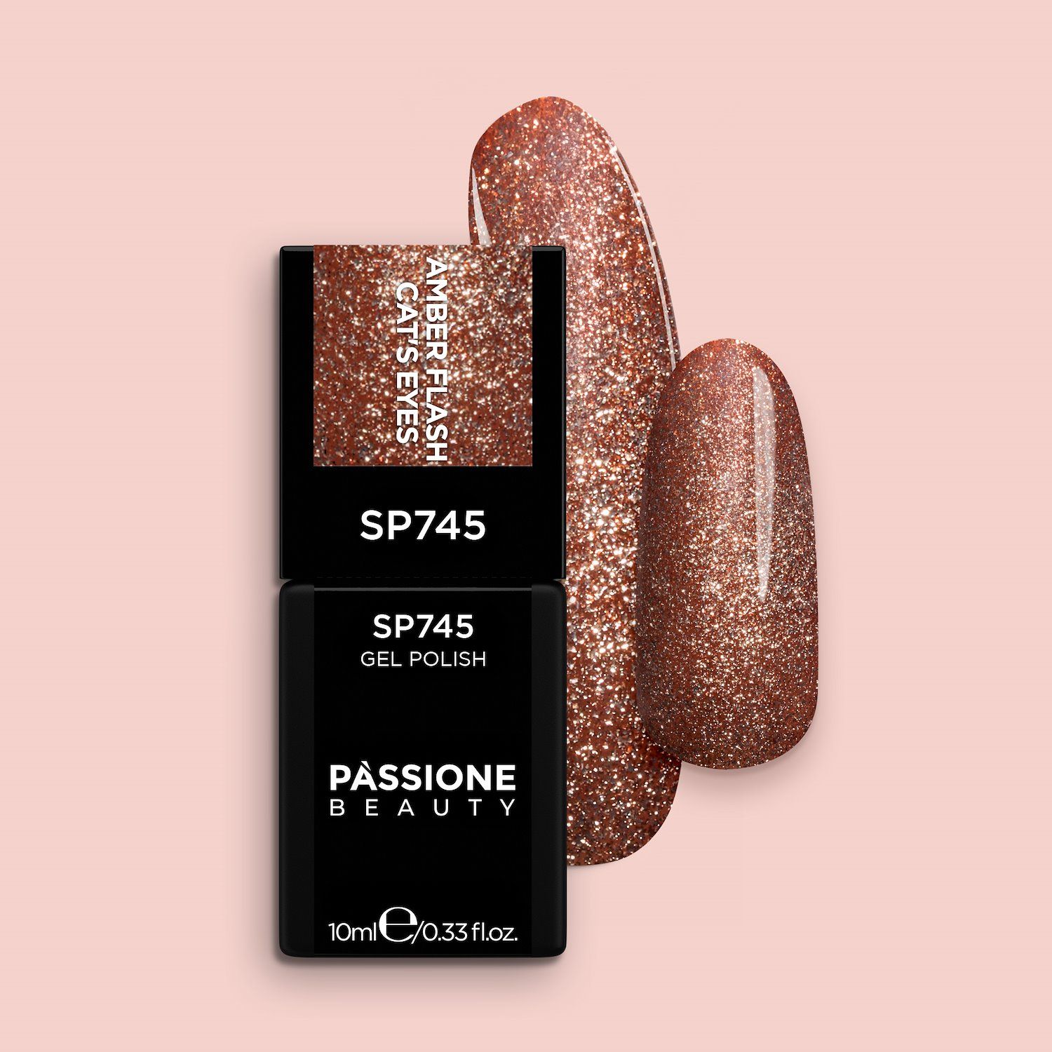 Vernis semi-permanent couleur SP745 Amber Flash Cat's Eyes