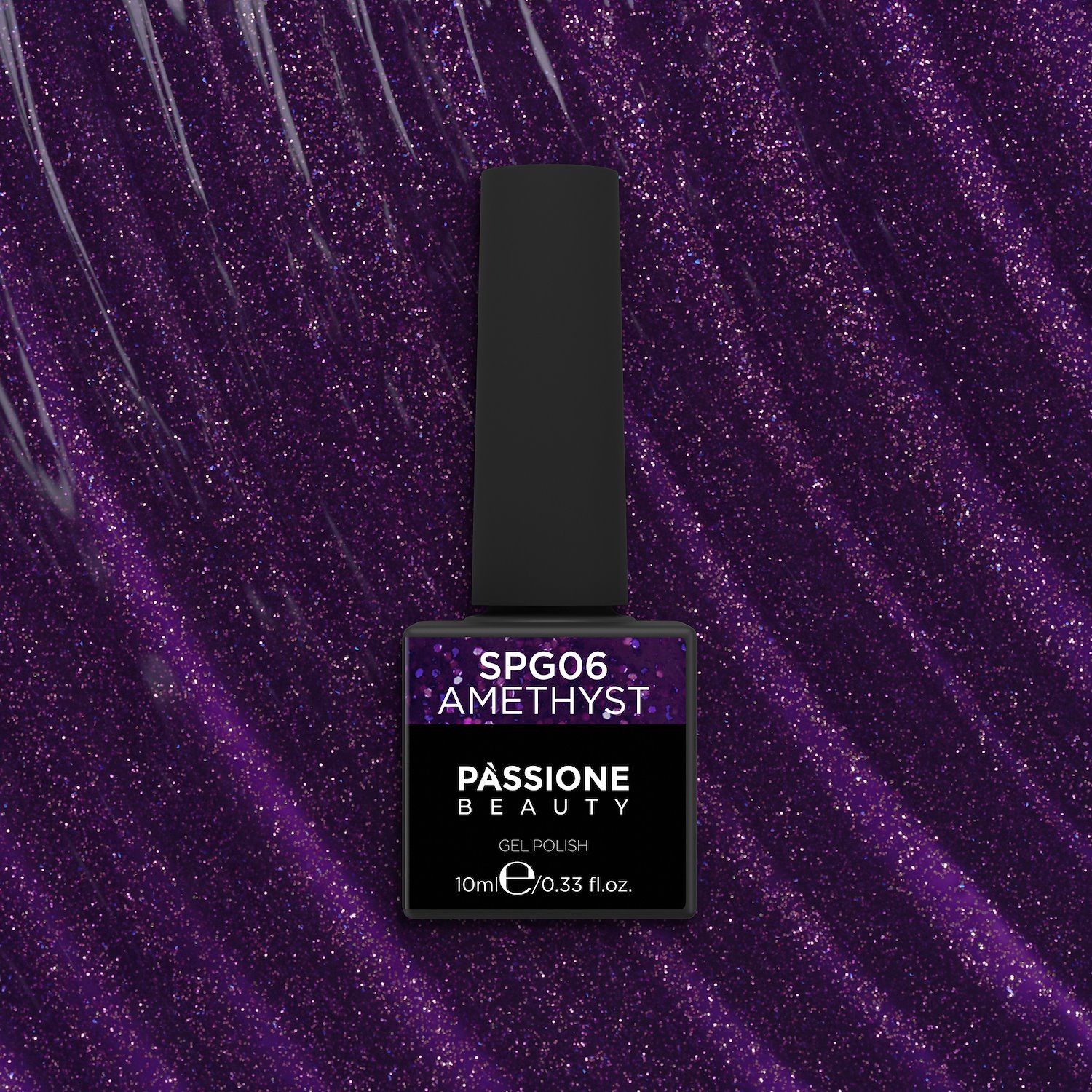 Esmalte Semipermanente EPG06 Amethyst - Esmalte semipermanente EPG06 Amethyst, violeta con microbrillos - detalle 2