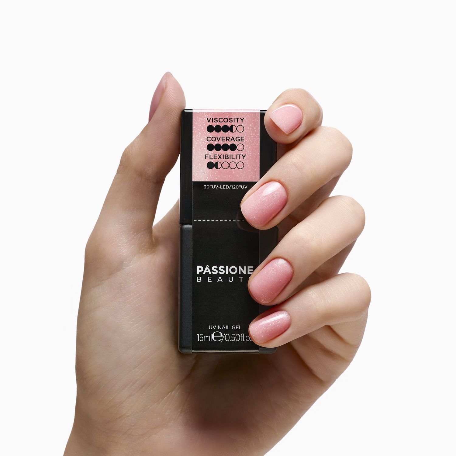 Master Fiber Base Sparkling Rose 15ml - Base Semipermanente Rosa glitterata - dettaglio 2
