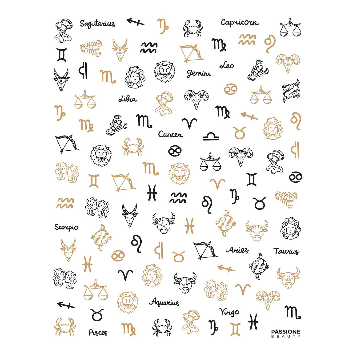 Sky Signs - Nail Stickers - Star Signs themed nail stickers - detail 1