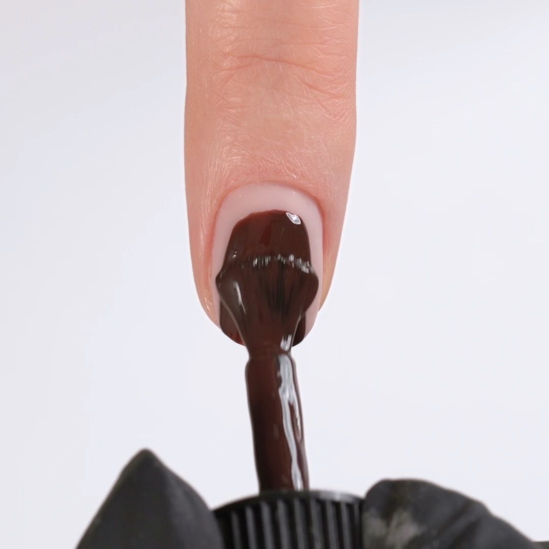 Application of Gel Nail Polish SP326 Chestnut