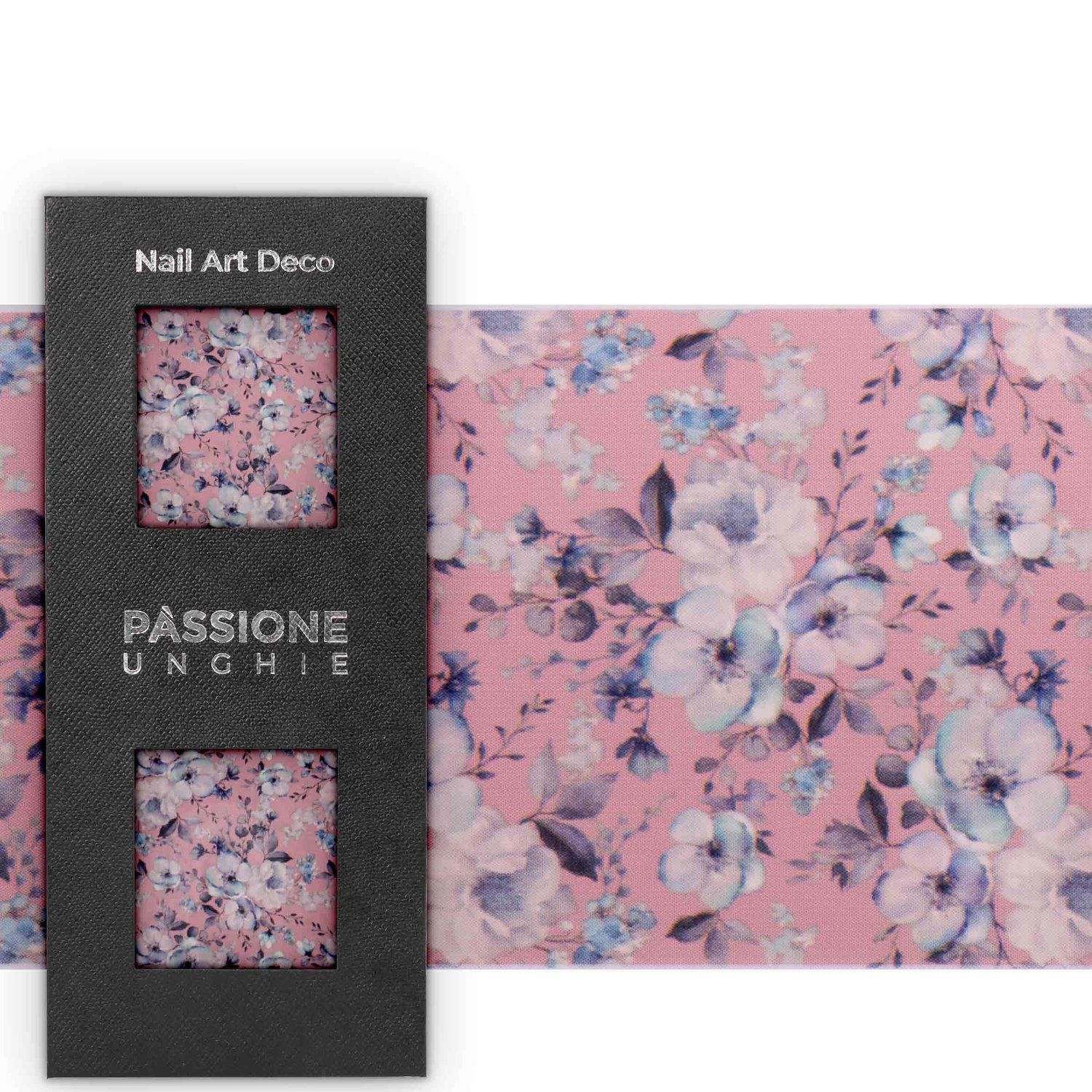 Soft Pink Flowers - Transfer Foil - Nail Transfer Foil - pastel blue and pinkflowers