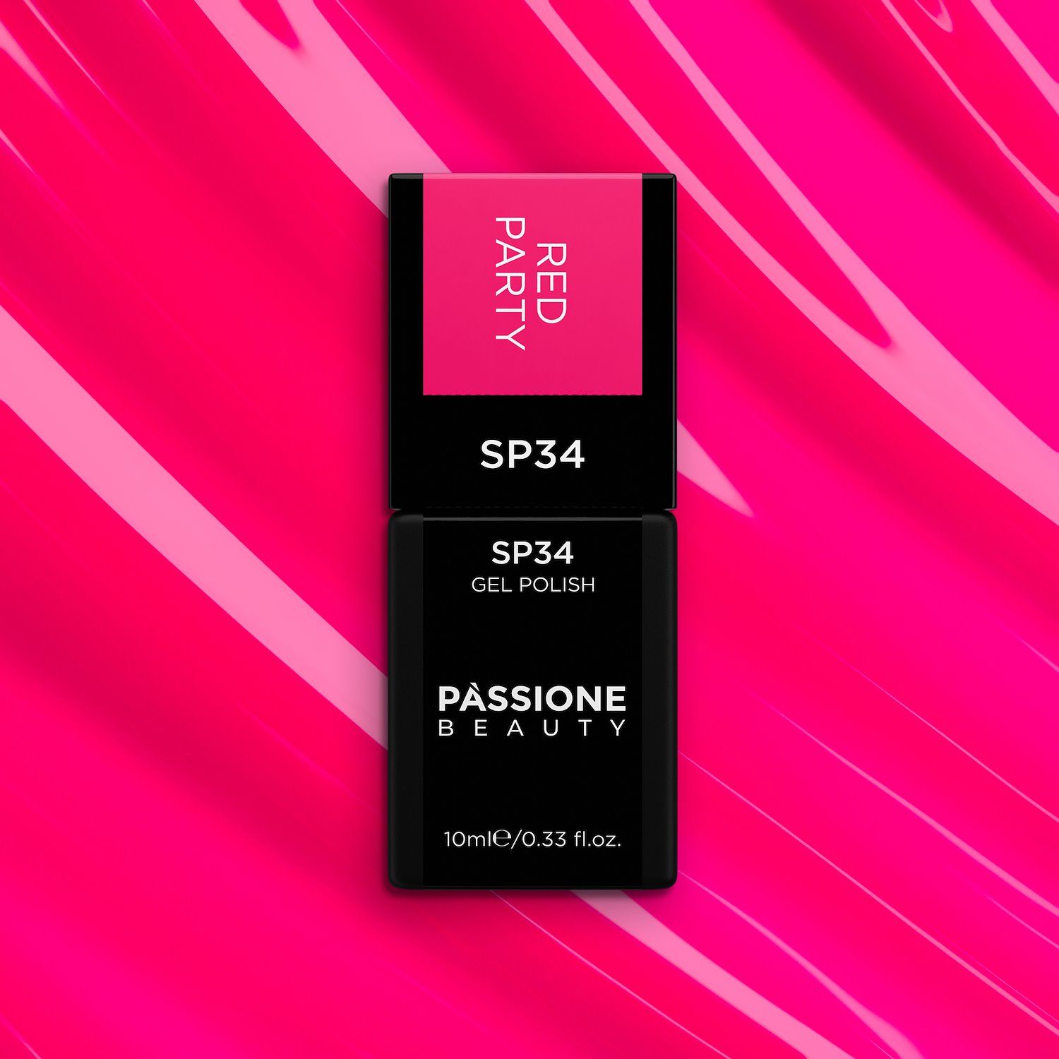 Gel Nail Polish GP34 Red Party  - Fluorescent Fuchsia Gel Polish - detail 3