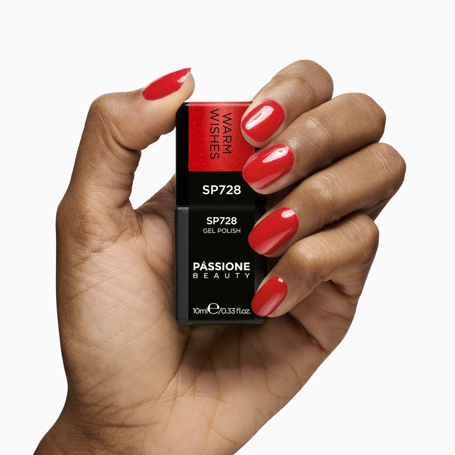 UV-Nagellack SP728 Warm Wishes - UV-Nagellack Rot mit leichtem metallischem Effekt - Detail 2