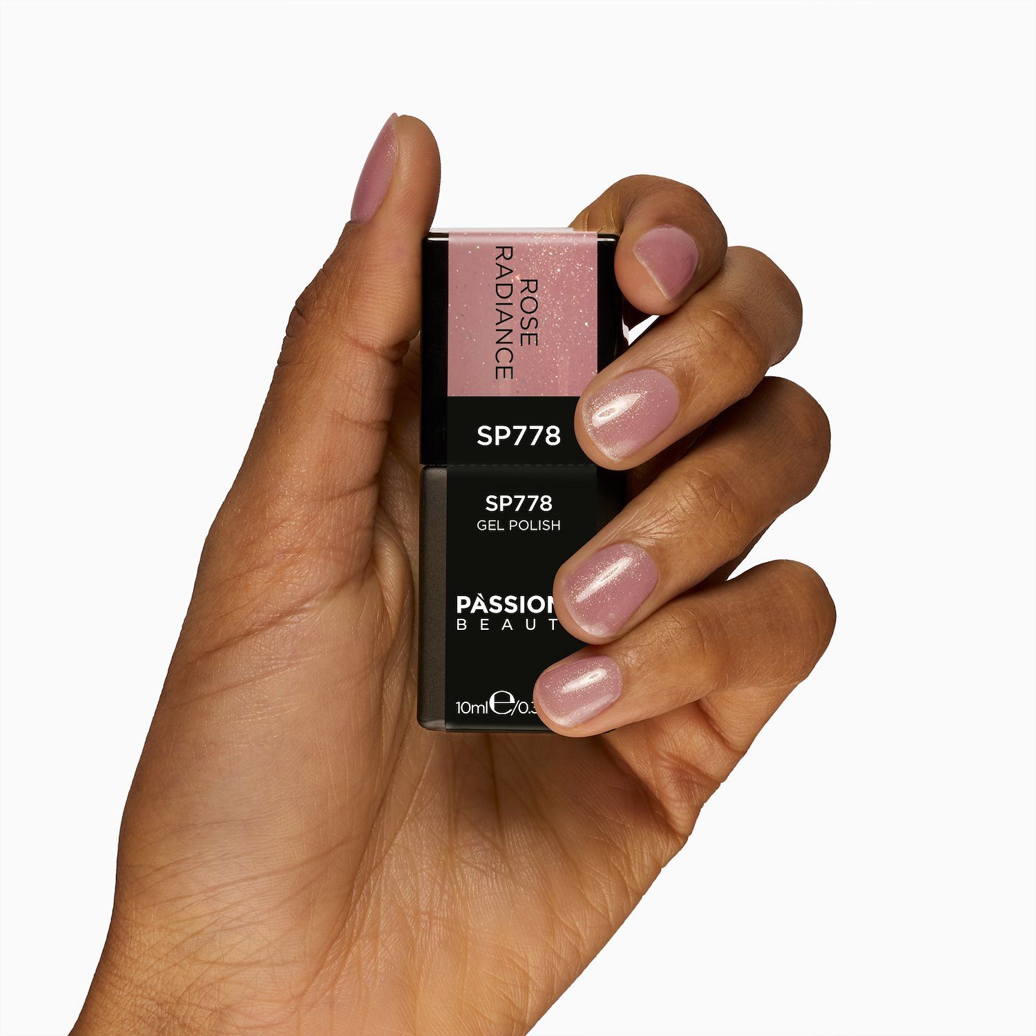 Vernis semi-permanent SP778 Rose Radiance - Vernis semi-permanent rose foncé laiteux avec micro-paillettes or et multicolores extra-fines - détail 3