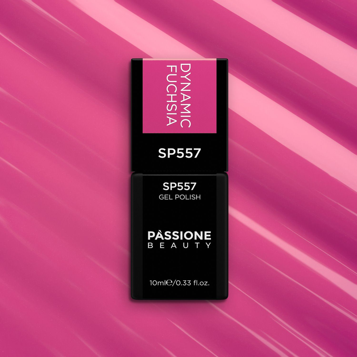 Gel Nail Polish SP557 Dynamic Fuchsia - Bright fuchsia gel polish - detail 2