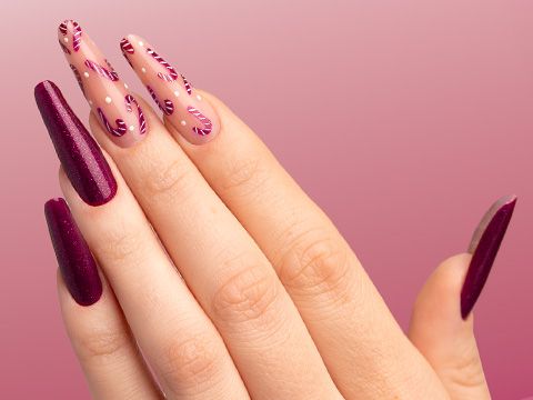 Candy Cane | Nail art navideña