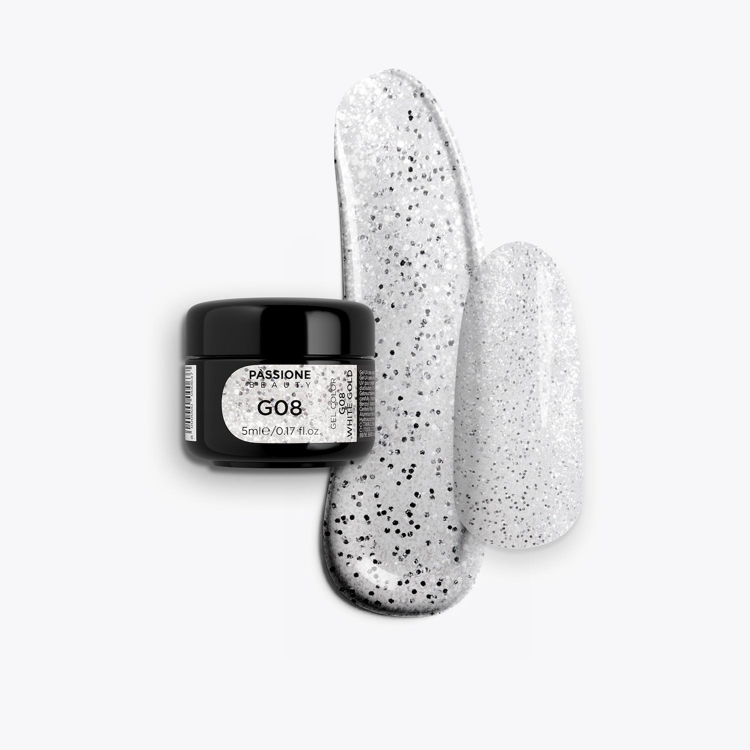 Gel Glitter G08 White Gold