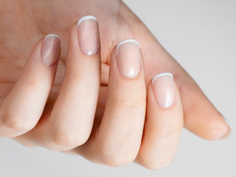 Glow french nails | French glitter