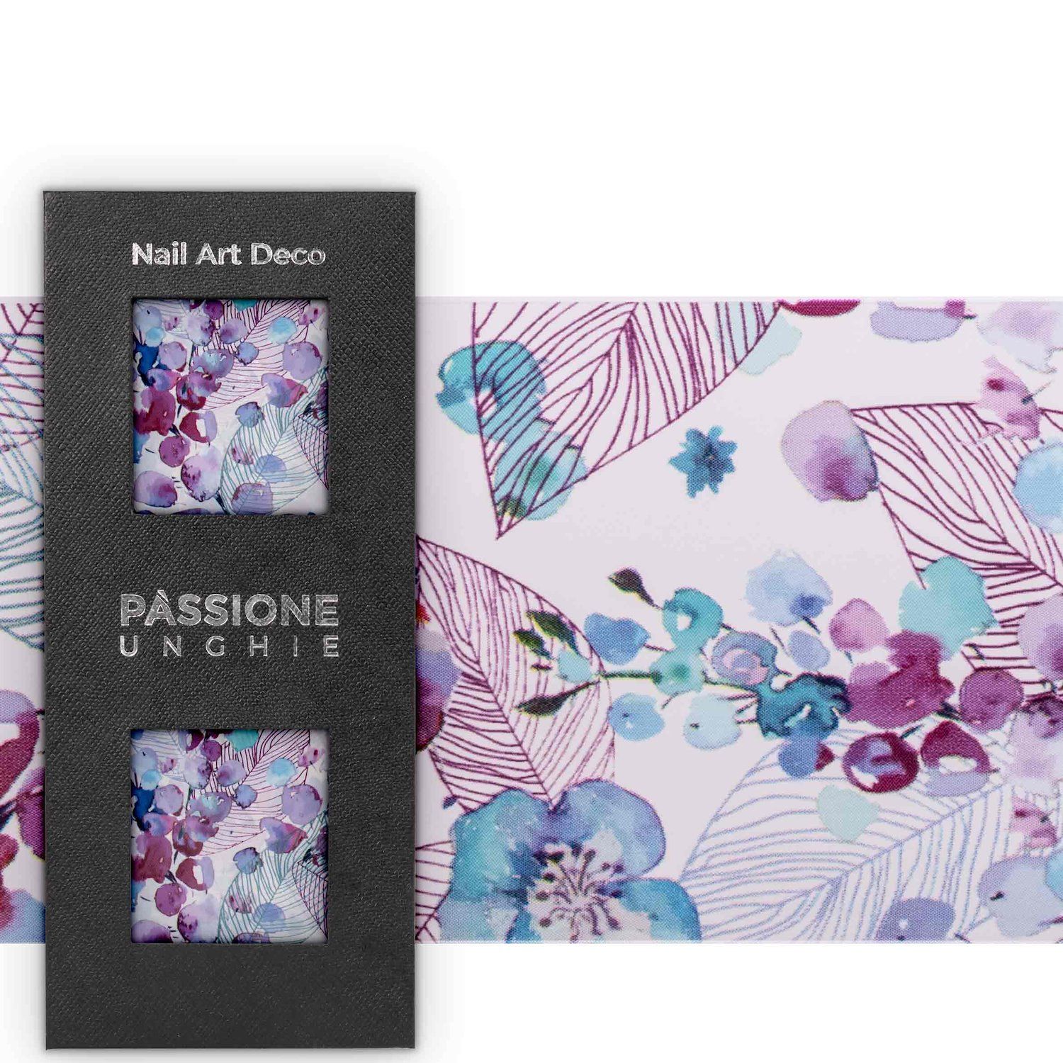Watercolor Flowers - Transfer Foil - Nail Transfer Foil - Fuchsia and Turquoiseexotic flowers