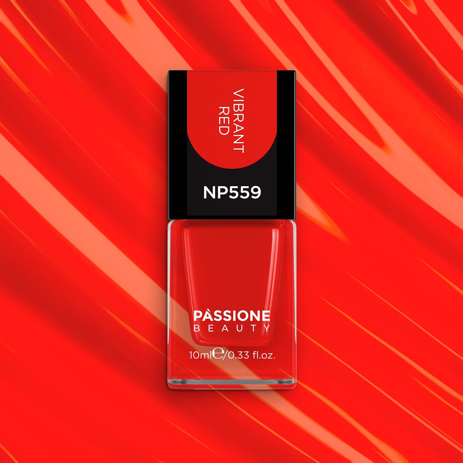 Vernis NP559 Vibrant Red - Vernis à ongles couleur rouge tirant sur l'orange - détail 3