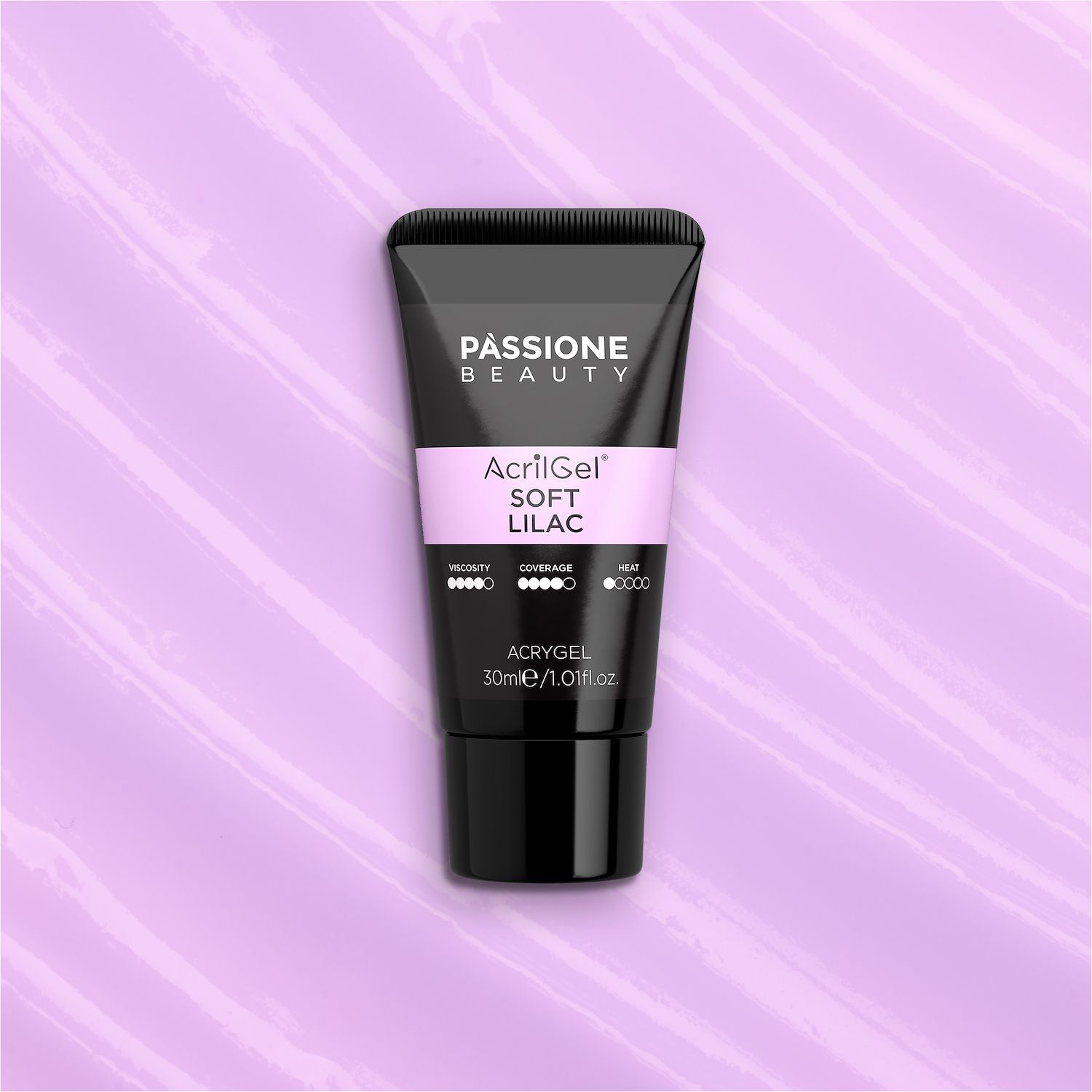 AcrilGel® Soft Lilac 30 ml - Gel acrylique lilas très clair froid medium-couvrant - détail 3