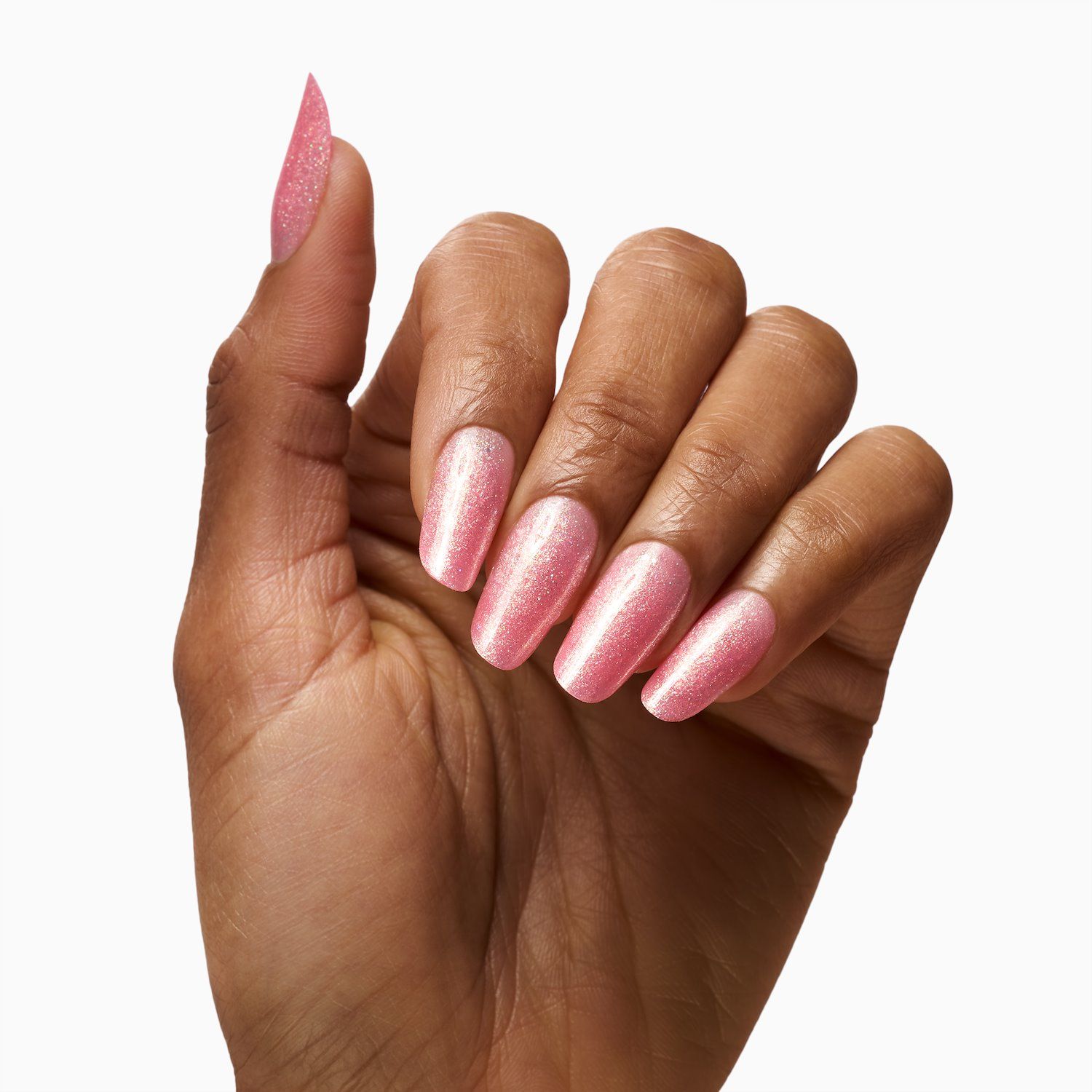 Crystal Shell Coral 15 ml - Gel de construction auto-égalisant rose corail avec micro-paillettes holographiques - détail 5