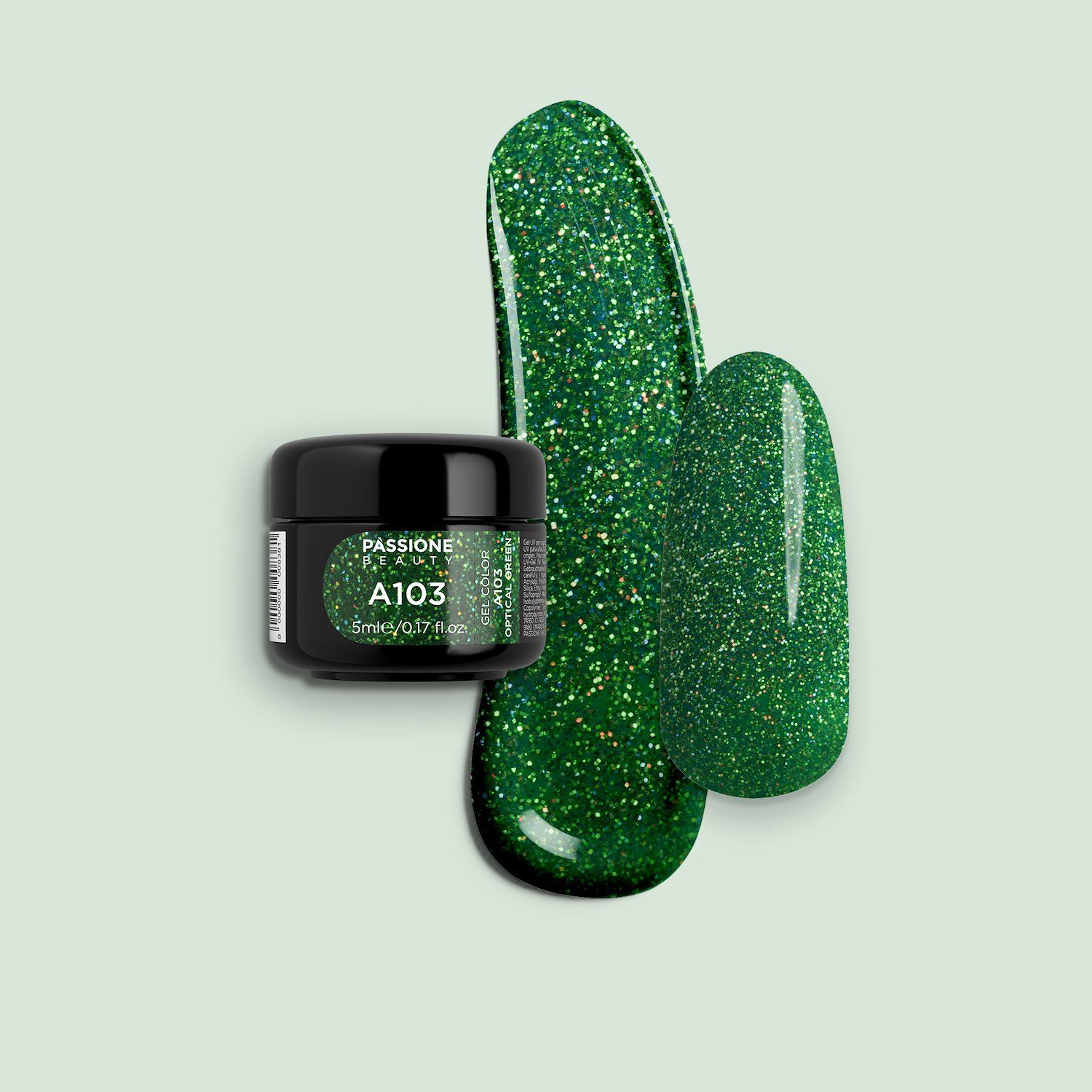 Gel colour A103 Optical Green - Holo Green UV Gel Colour 