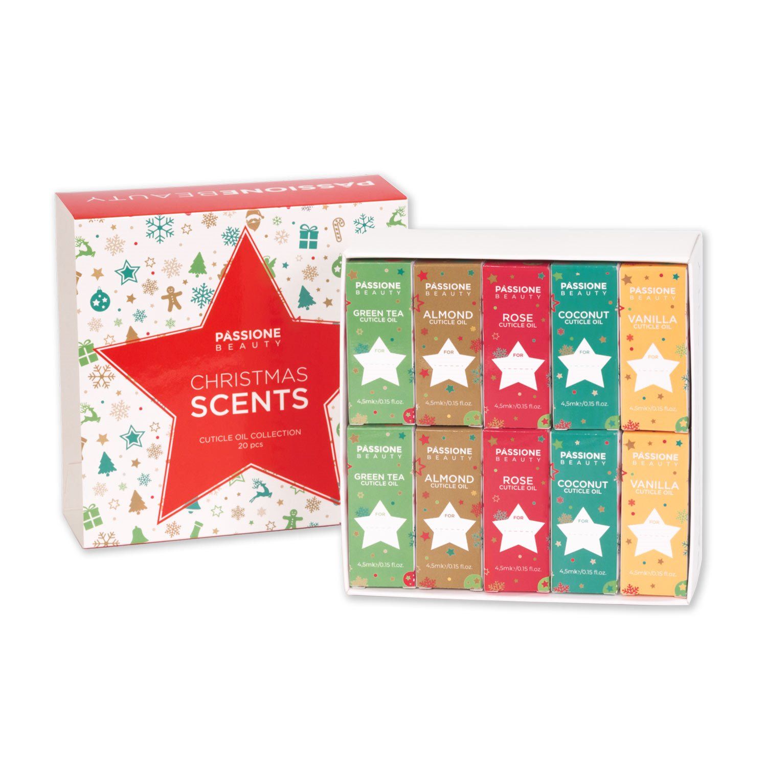 Kit Christmas Scents - 20 mini aceites para cutículas  detalle