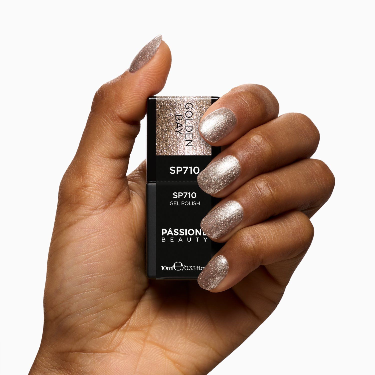 Vernis semi-permanent SP710 Golden Bay - Vernis semi-permanent doré métallisé - détail 2