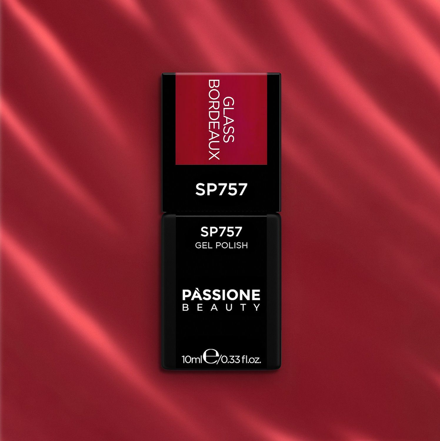 Vernis semi-permanent couleur SP757 Glass Bordeaux - Vernis semi-permanent rouge bordeaux effet verre - détail 1