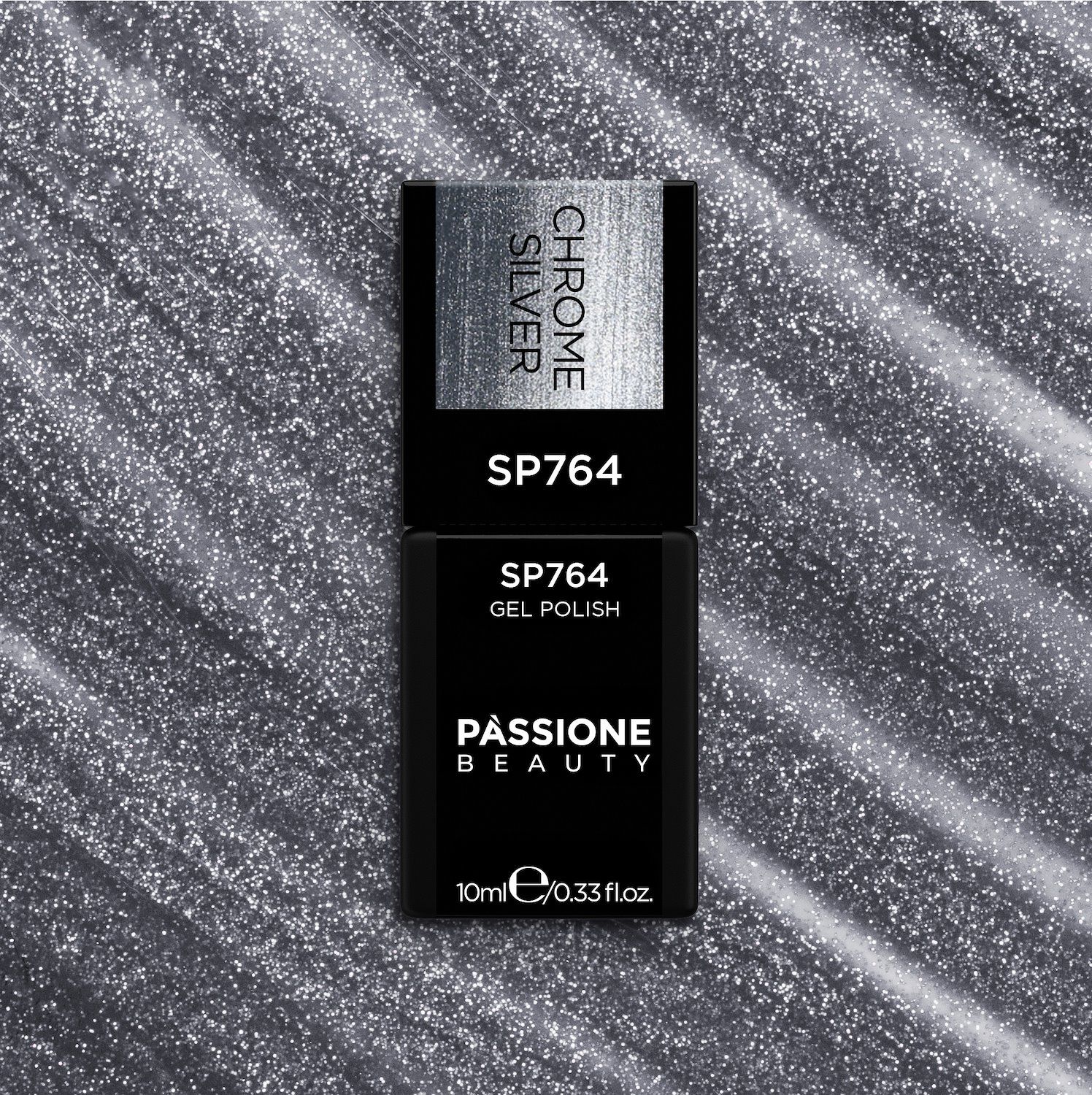 Vernis semi-permanent couleur SP764 Chrome Silver - Vernis semi-permanent argent chromé - détail 3